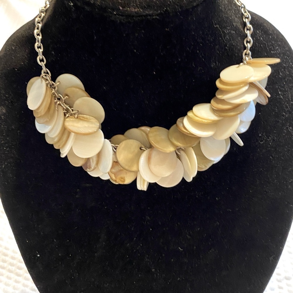 Cream White Cascading Shell Necklace